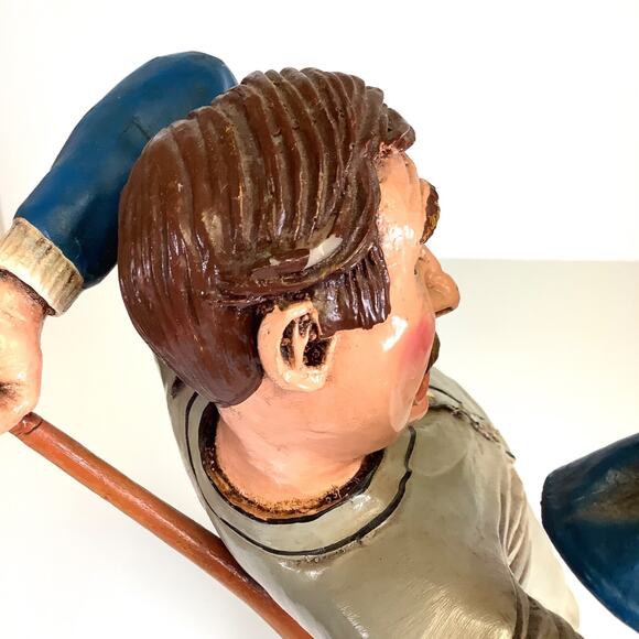 12.5” Peter Mook Signed Ceramic Baseball Player Swinging Bat Figure Statue *READ - Picture 10 of 16